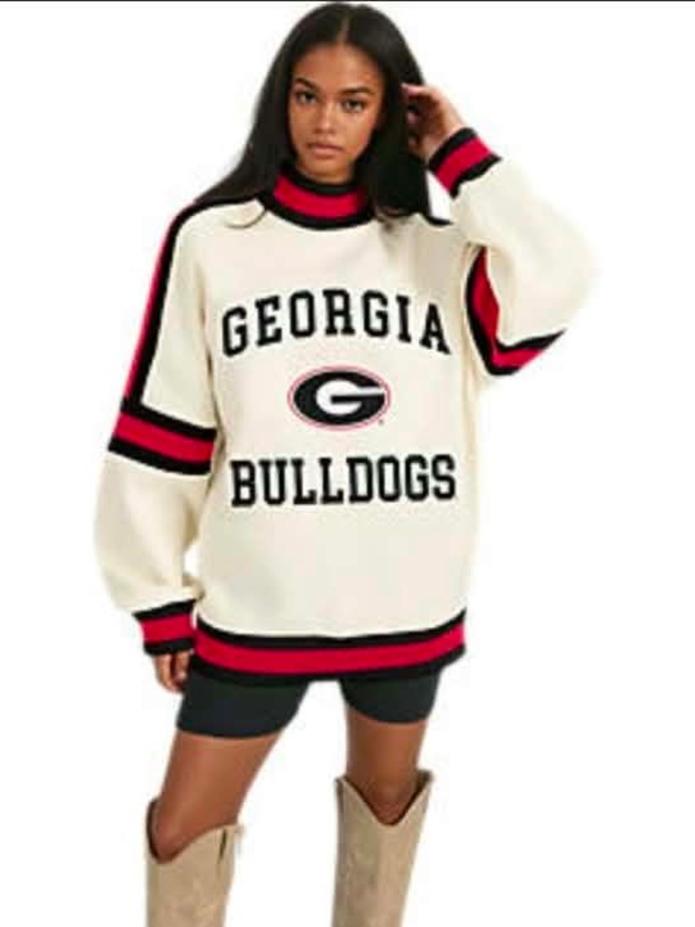 Gameday Couture x Georgia Bulldogs Vivid Motion Colorblock Turtleneck Pullover